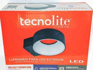 Aplique para muro exterior negro IP65 8W 3000K – Tecno Lite