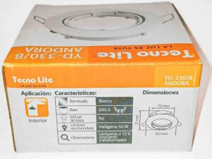 Bala de incrustar base dirigible liso blanco – Tecno Lite