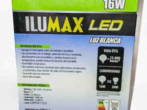 Bombillo 16W LED E27 6500K Globo – Ilumax