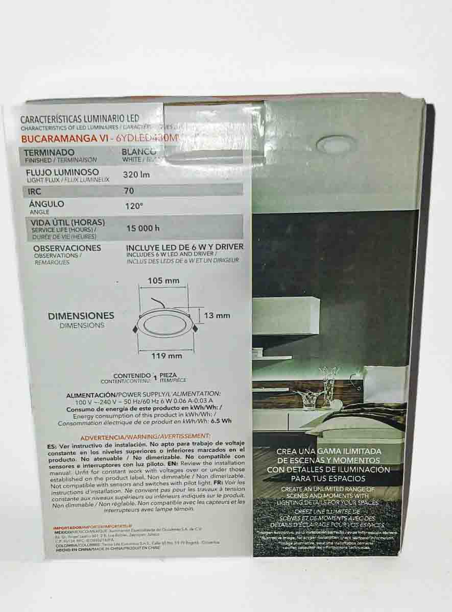 Panel led 6W inc/red 6500k Tecno Lite - Imagen 2
