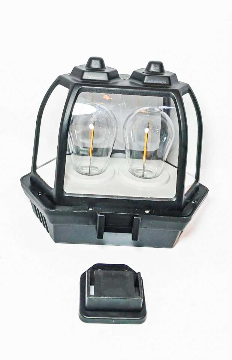 Aplique solar de pared 2 bombillo calida 28W - Imagen 2