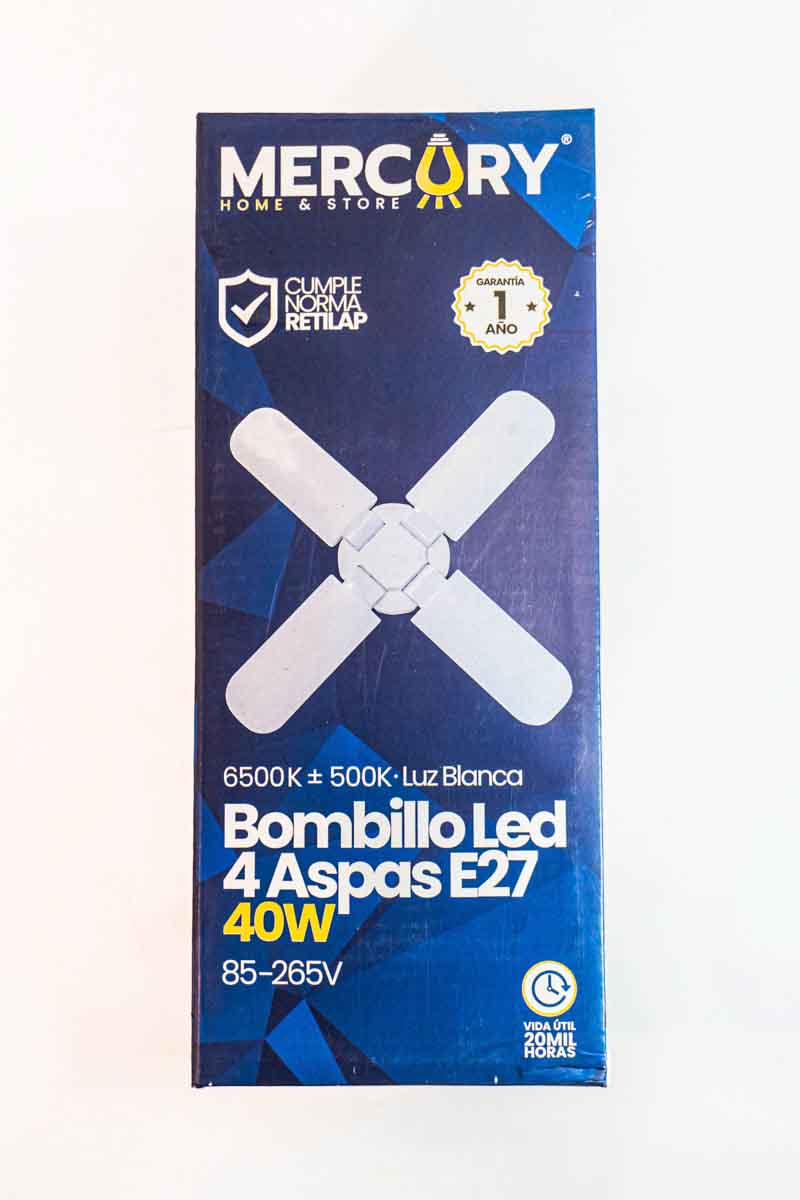 Bombillo 40W led E27 6500k 4 Aspas - Imagen 5