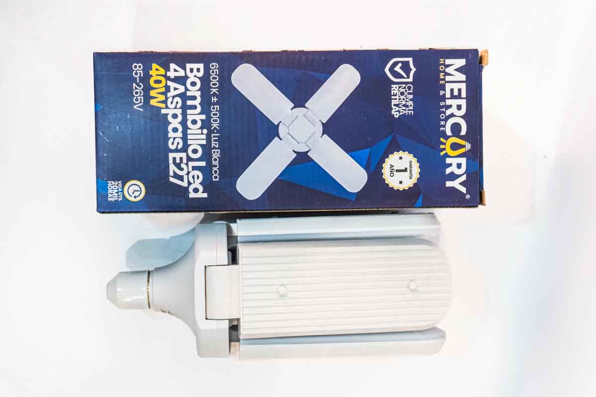 Bombillo 40W led E27 6500k 4 Aspas - Imagen 4