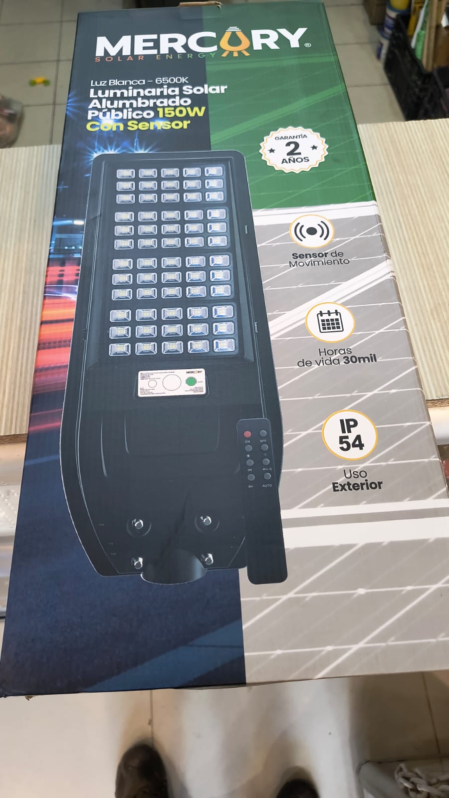 Lampara solar 150W 6500K alumbrado publico - Imagen 5